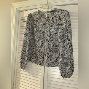 SHEIN Black and White Speckled Blouse